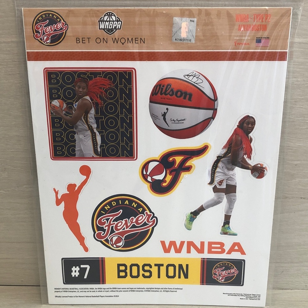 Indiana Fever Aliyah Boston Decals Authentic WNBA Merchandise NEW Please Read